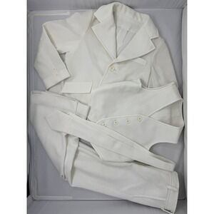 Size 6 Boys 4 Piece Handmade White Suit-jacket, Vest, Tie, Pants‎